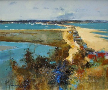 Landscapes Painting - Christchurch Harbour from Hengistbury Head abstract seascape